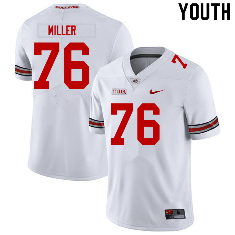Youth #76 Harry Miller Ohio State Buckeyes College Football Jerseys Sale-White